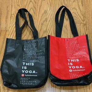 Two 🙂 Lululemon reusable bags. One red one black.